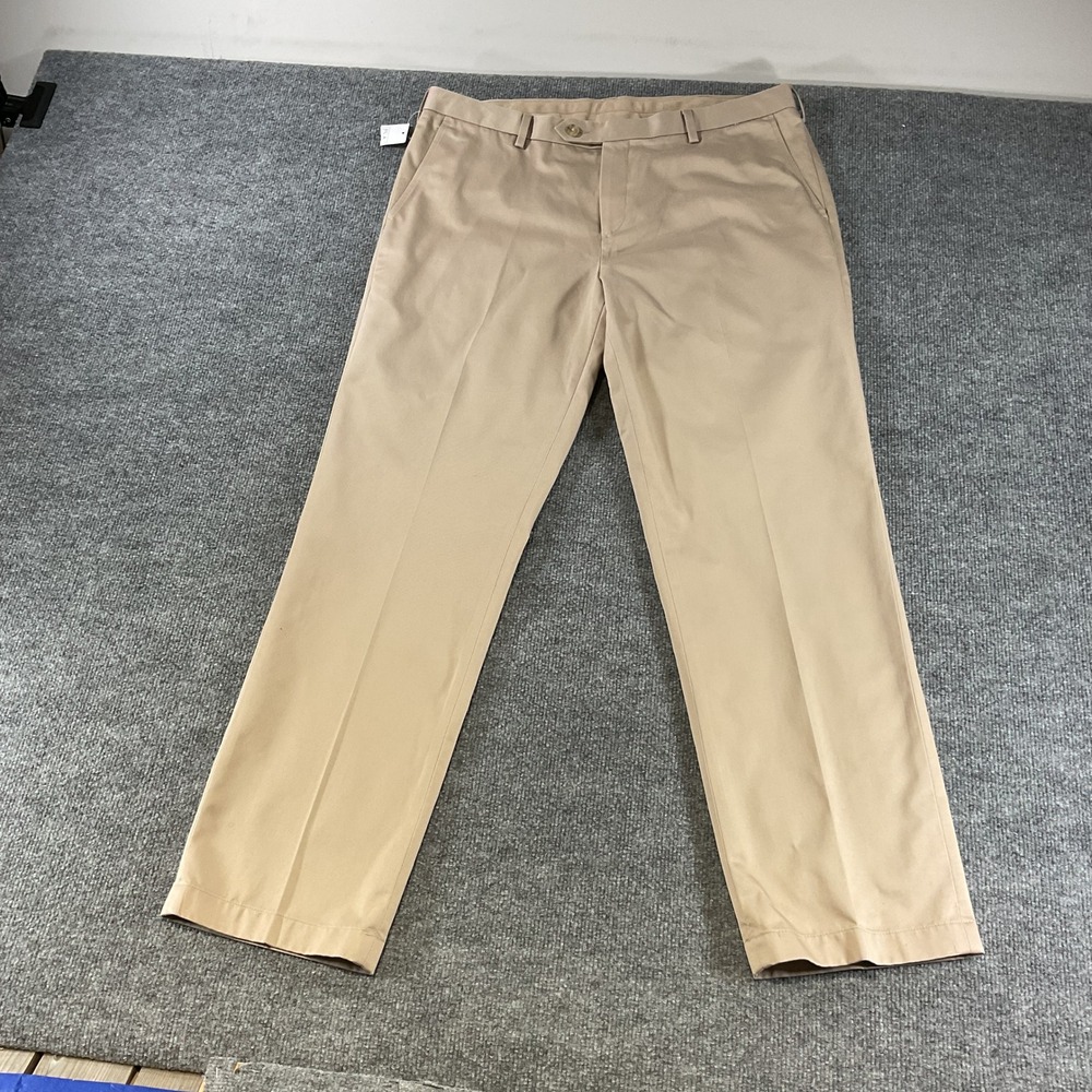 Jos. A. Bank Traveler Chino Pants Mens 36x30 Tan Tailored Fit Wrinkle Resistant